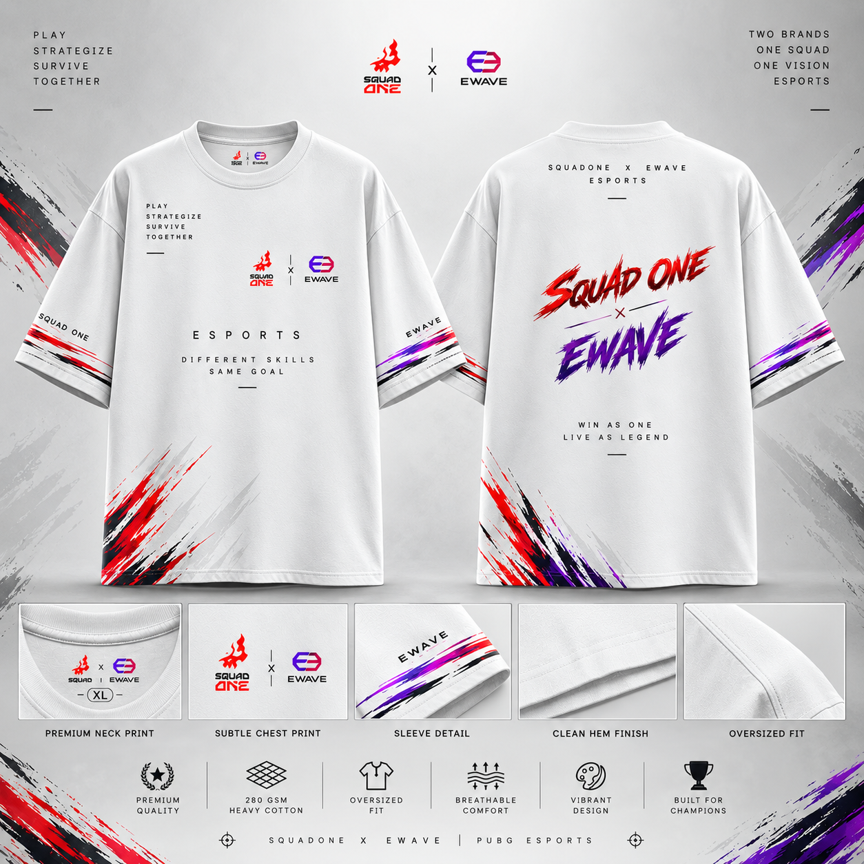 S1VE × SQUAD ONE 'White Edition' Oversized Tee
